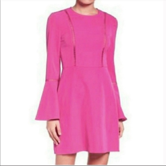 Charles Henry Pink mini dress with long bell sleeves. Medium - Picture 2 of 10